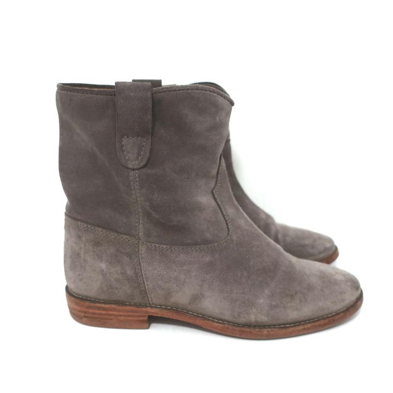 Isabel Marant Etoile Crisi Ankle Boots Gray Suede Size 38 Hidden-Wedge ...