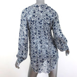 Isabel Marant Etoile Cutout Blouse Presley Blue Floral Print Chiffon Size 38 available at CelebrityOwned.com img_5