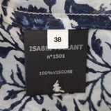 Isabel Marant Etoile Cutout Blouse Presley Blue Floral Print Chiffon Size 38 available at CelebrityOwned.com img_7