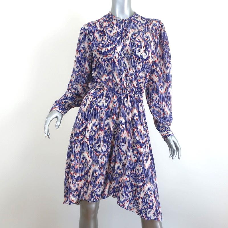 aritmetik Grunde gå ind Isabel Marant Etoile Dress Yandra Ikat Printed Silk Size 36 Long Sleev –  Celebrity Owned