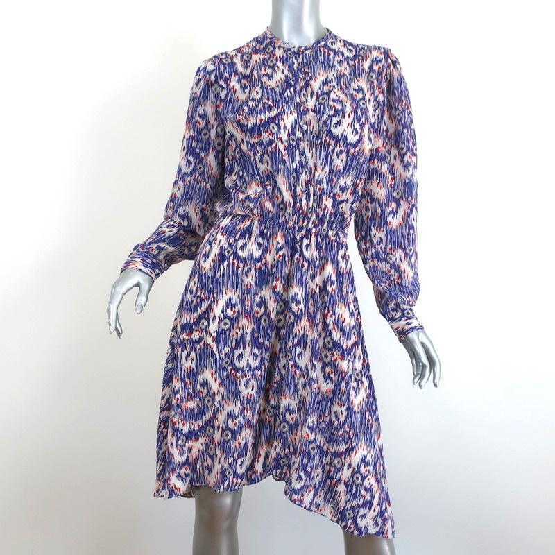 isabel marant etoile silk dress Isabel Marant Etoile Asymmetrical Midi Dress Yescott Floral Print Silk Celebrity Owned