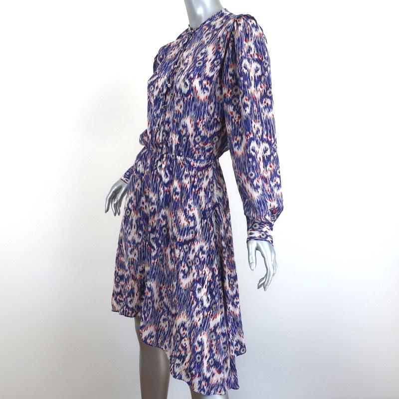 Isabel Marant Etoile Dress Yandra Ikat Printed Silk Size 36 Long Sleev ...