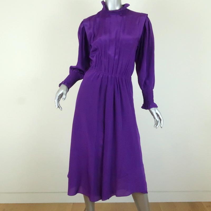 Antarktis kost Gætte Isabel Marant Etoile Dress Yescott Purple Silk Size 38 Ruffle-Neck Mid –  Celebrity Owned