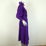 Isabel Marant Etoile Dress Yescott Purple Silk Size 38 Ruffle-Neck Midi NEW available at CelebrityOwned.com img_4