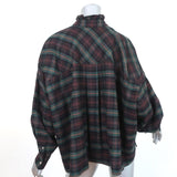 Isabel Marant Etoile Ilaria Plaid Flannel Shirt Size 38 Ruffle Neck Top available at CelebrityOwned.com img_5