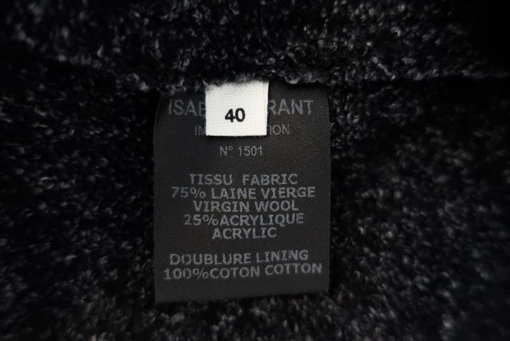 Isabel Marant Etoile Jacket Denzel Black Wool-Blend Size 40 available at CelebrityOwned.com img_3