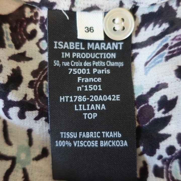 Isabel Marant Etoile Lace-Up Blouse Liliana White/Blue Paisley Print Size 36-img_[image_position} from CelebrityOwned.com