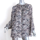 Isabel Marant Etoile Lace-Up Blouse Liliana White/Blue Paisley Print Size 36-img_[image_position} from CelebrityOwned.com