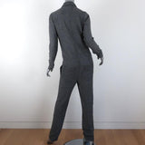Isabel Marant Etoile Long Sleeve Jumpsuit Peters Gray Gabardine Size 34 available at CelebrityOwned.com img_5