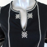 Isabel Marant Etoile Mini Dress Relly Black Embroidered Cotton Size 36 available at CelebrityOwned.com img_2