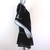 Isabel Marant Etoile Mini Dress Relly Black Embroidered Cotton Size 36 available at CelebrityOwned.com img_4