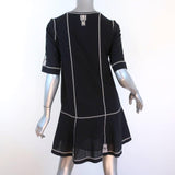 Isabel Marant Etoile Mini Dress Relly Black Embroidered Cotton Size 36 available at CelebrityOwned.com img_5