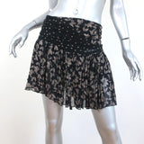 Isabel Marant Etoile Mini Skirt Prune Black Printed Georgette Size 40 available at CelebrityOwned.com img_1