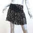Isabel Marant Etoile Mini Skirt Prune Black Printed Georgette Size 40