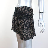Isabel Marant Etoile Mini Skirt Prune Black Printed Georgette Size 40 available at CelebrityOwned.com img_2