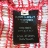 Isabel Marant Etoile Mini Skirt Zelia Red Smocked Printed Silk Chiffon Size 42 available at CelebrityOwned.com img_6
