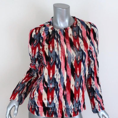 Isabel Marant Etoile Padded Jacket Lita Multicolor Printed Velvet Size 36 available at CelebrityOwned.com img_1
