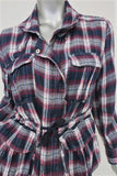 Isabel Marant Etoile Plaid Shirt Jacket Navy/Red Cotton Size 2 available at CelebrityOwned.com img_3
