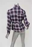 Isabel Marant Etoile Plaid Shirt Jacket Navy/Red Cotton Size 2 available at CelebrityOwned.com img_4