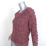 Isabel Marant Etoile Pom Pom Sweater Red Marled Knit Size 1 Crewneck Pullover available at CelebrityOwned.com img_2