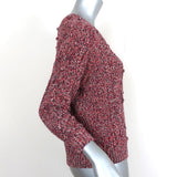 Isabel Marant Etoile Pom Pom Sweater Red Marled Knit Size 1 Crewneck Pullover available at CelebrityOwned.com img_4