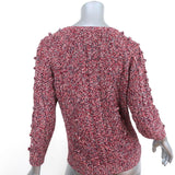 Isabel Marant Etoile Pom Pom Sweater Red Marled Knit Size 1 Crewneck Pullover available at CelebrityOwned.com img_5