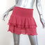 Isabel Marant Etoile Ruffle Mini Skirt Pink Smocked Cotton-Viscose Size 36