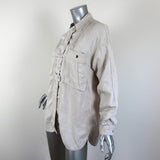 Isabel Marant Etoile Shirt Loaken Ecru Linen-Blend Size 38 Long Sleeve Top available at CelebrityOwned.com img_3