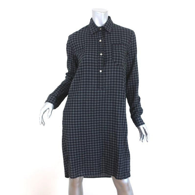 Isabel Marant Etoile Shirtdress Rane Gray Gingham Size 36 Long Sleeve Dress available at CelebrityOwned.com img_1