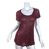 Isabel Marant Etoile Tee Almon Wine Cashmere Jersey Size Large Short Sleeve Top available at CelebrityOwned.com img_1