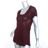 Isabel Marant Etoile Tee Almon Wine Cashmere Jersey Size Large Short Sleeve Top available at CelebrityOwned.com img_2