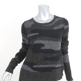 Isabel Marant Etoile Tie-Back Sweater Black/Gray Camouflage Alpaca Knit Size 40 available at CelebrityOwned.com img_1