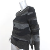 Isabel Marant Etoile Tie-Back Sweater Black/Gray Camouflage Alpaca Knit Size 40 available at CelebrityOwned.com img_2