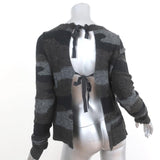 Isabel Marant Etoile Tie-Back Sweater Black/Gray Camouflage Alpaca Knit Size 40 available at CelebrityOwned.com img_4