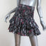 Isabel Marant Etoile Tiered Mini Skirt Naomi Black/Multi Printed Cotton Size 38