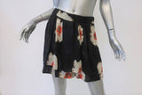 Isabel Marant Etoile Tiered Mini Skirt Rylan Black Floral Linen-Silk Size 42 available at CelebrityOwned.com img_1