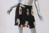 Isabel Marant Etoile Tiered Mini Skirt Rylan Black Floral Linen-Silk Size 42