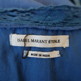 Isabel Marant Etoile Top Duffy Blue Crochet-Trim Cotton Size 34 Side-Tie Blouse available at CelebrityOwned.com img_6