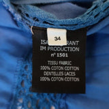 Isabel Marant Etoile Top Duffy Blue Crochet-Trim Cotton Size 34 Side-Tie Blouse available at CelebrityOwned.com img_7