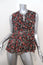 Isabel Marant Etoile Top Erney Black/Red Printed Cotton Blouse Size 36