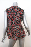 Isabel Marant Etoile Top Erney Black/Red Printed Cotton Blouse Size 36 available at CelebrityOwned.com img_6