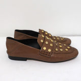 Isabel Marant Feenie Convertible Loafers Brown Studded Leather Flats Size 36 available at CelebrityOwned.com img_2