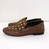 Isabel Marant Feenie Convertible Loafers Brown Studded Leather Flats Size 36 available at CelebrityOwned.com img_6