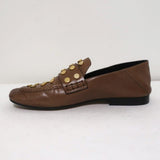 Isabel Marant Feenie Convertible Loafers Brown Studded Leather Flats Size 36 available at CelebrityOwned.com img_7