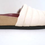 Isabel Marant Hellea Slide Sandals White Quilted Leather & Beige Suede Size 37 available at CelebrityOwned.com img_3