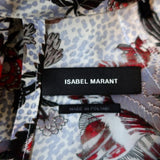 Isabel Marant Midi Dress Olympia White/Multi Printed Silk Size 34 Long Sleeve available at CelebrityOwned.com img_8