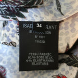 Isabel Marant Midi Dress Olympia White/Multi Printed Silk Size 34 Long Sleeve available at CelebrityOwned.com img_9