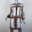 Isabel Marant Mini Dress Sandrine Cream/Brown Printed Modal Size 1