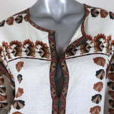 Isabel Marant Mini Dress Sandrine Cream/Brown Printed Modal Size 1 available at CelebrityOwned.com img_2