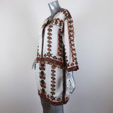 Isabel Marant Mini Dress Sandrine Cream/Brown Printed Modal Size 1 available at CelebrityOwned.com img_3